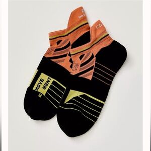 FP Movement by Free People Black/Orange Performance Socks Size Small